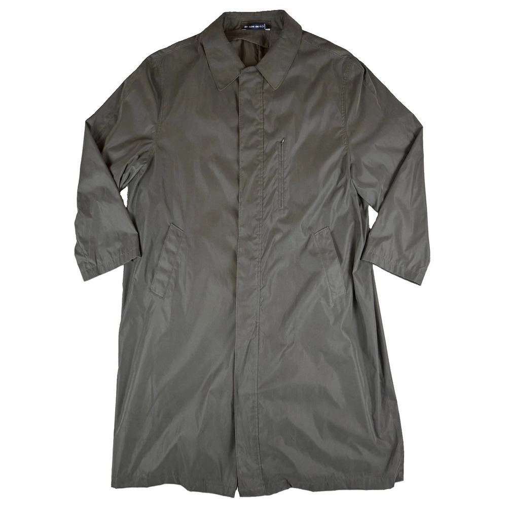 Ralph Lauren Trench Over Coat Mens 46R Rain & Stain Repellent Quiet Luxury Vtg